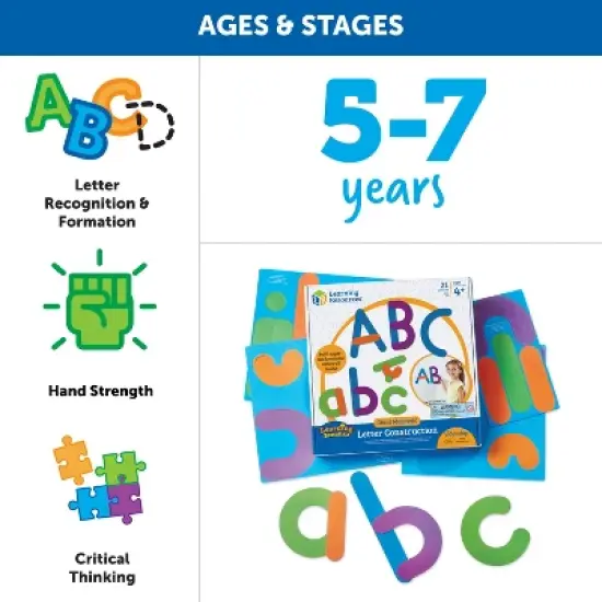 Learning Resouces Giant Magnetic Letter Construction, 21 Pieces, Ages 4+ image {3}