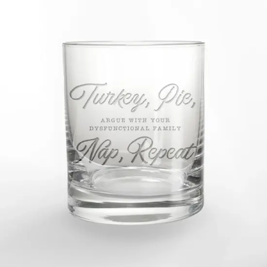 Creative Products Turkey Pie Nap Repeat 11 oz. Whiskey Glass image {1}