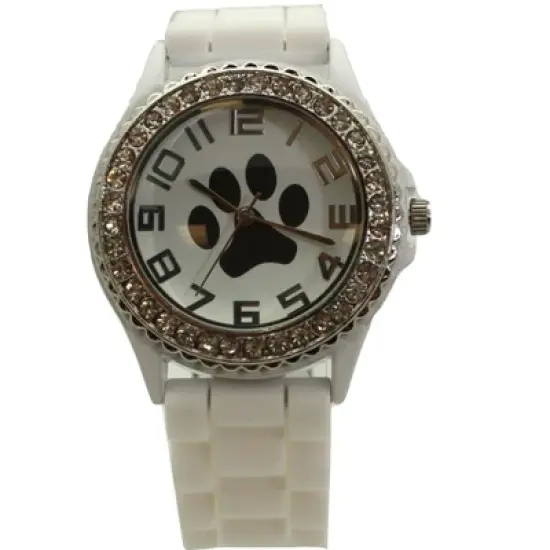 Olivia Pratt Every Day Silicone Paw and Rhinestones Colorful Women Watch image {11}