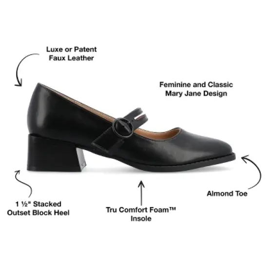 Journee Collection Women's Savvi Faux Leather Mary Jane Pumps image {7}