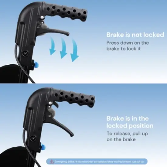 ProTraverse Wheelchairs for Adults, Foldable and Portable Transport Wheelchair, Portable Folding Transfer Wheelchairs for Seniors(Blue) image {4}