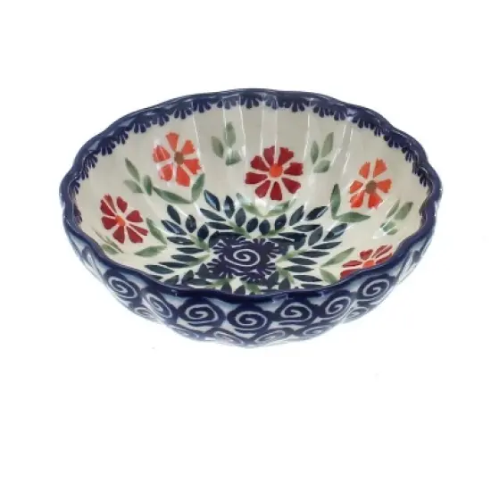 Blue Rose Polish Pottery M094 Manufaktura Small Scallop Bowl image {3}