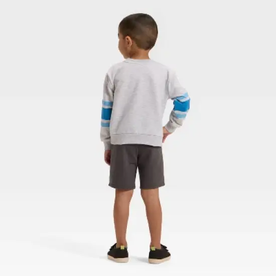 Toddler Boys' 2pk Ms. Rachel Bus Pullover Sweatshirt and Shorts Set - Heather Gray image {1}