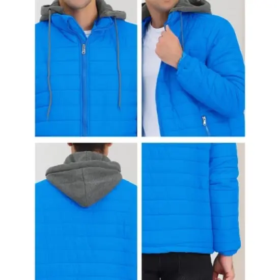 Lars Amadeus Men's Hoodie Puffer Coat Winter Warm Full Zip Quilting Jacket Coat image {5}