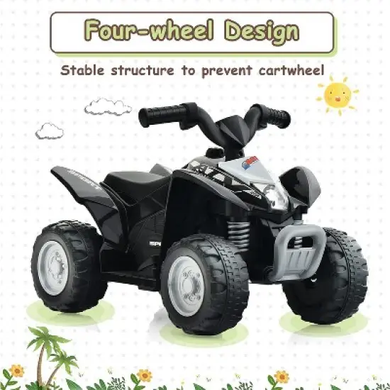 Costway Kids Ride On ATV 6V Electric Vehicle 4 Wheeler Battery Powered Motorized Quad Toy Car with LED Lights image {3}