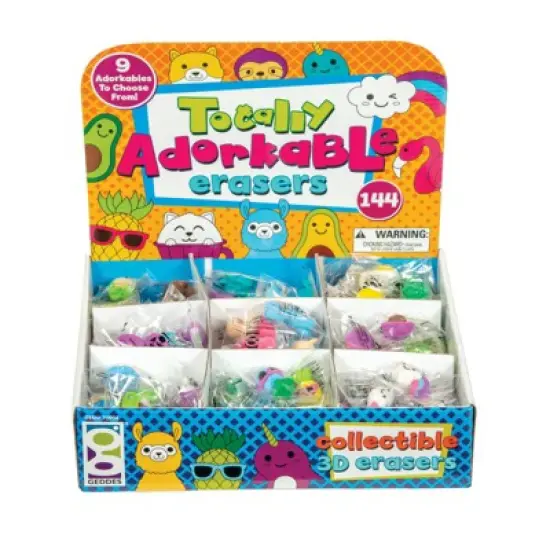Geddes Totally Adorkable Erasers - 144 per bag image {13}