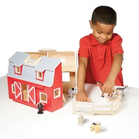 Melissa & Doug Fold and Go Wooden Barn Play Set image {8}
