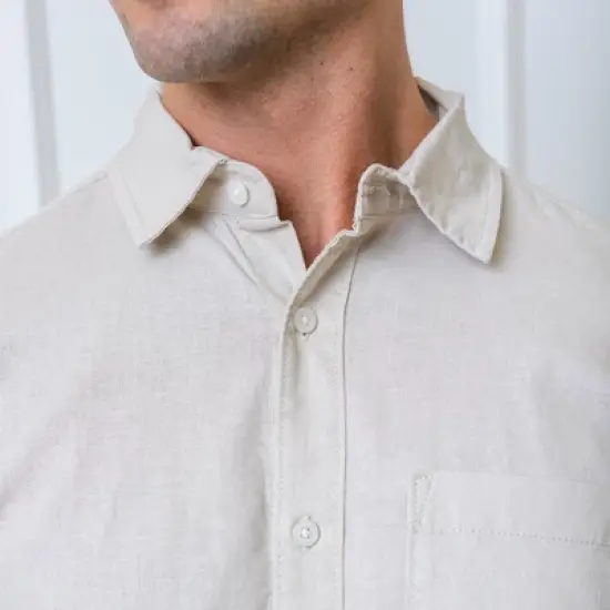 Hope & Henry Men's Long Sleeve Linen Shirt image {1}