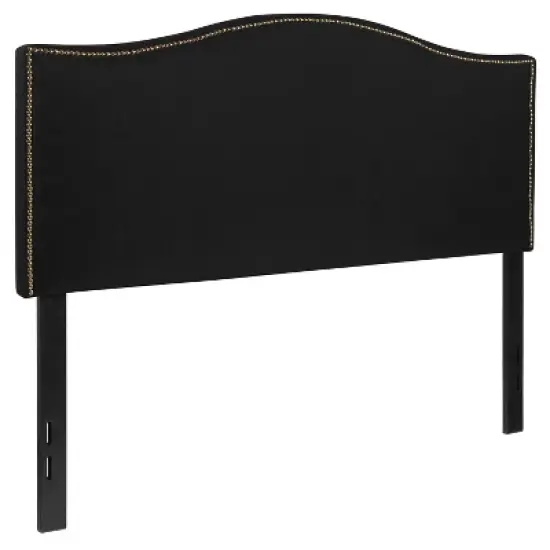 Flash Furniture Lexington Upholstered Full Size Headboard with Accent Nail Trim in Black Fabric image {3}