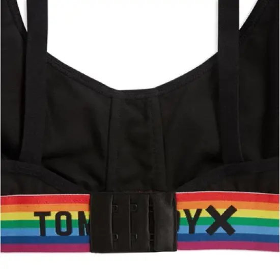 TomboyX Scoop Neck Bralette, Cotton Bra Convertible Straps, Wireless Low Impact image {3}