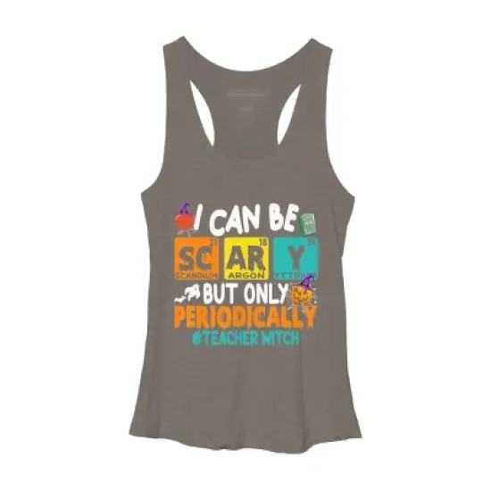 Women's Design By Humans I Can Be Scary But Only Periodically Science Halloween Gifts By lenxeemyeu Racerback Tank Top image {3}