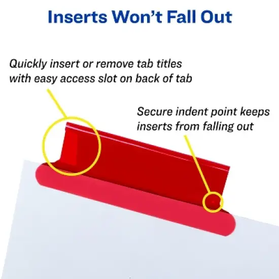 Avery Insertable Dividers for 3 Ring Binders, 5 Tabs per Set, Multicolor Big Tab, Buff Paper with Gold-Reinforced Holes (11121) image {2}