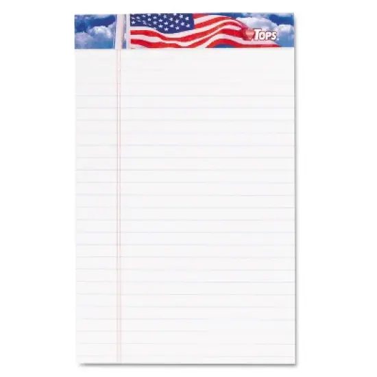Tops American Pride Writing Pad Narrow 5 x 8 White 50 Sheets Dozen 75101 image {2}