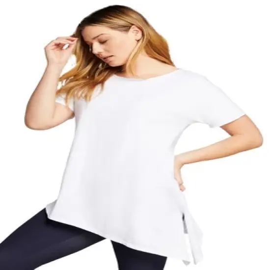 June + Vie by Roaman's Women&rsquo;s Plus Size Short-Sleeve Asymmetrical Tunic image {3}