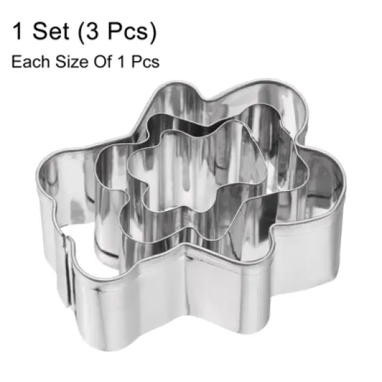 Unique Bargains Durable Rust-proof Dishwasher Safe Cookie Cutter Assorted Sizes 3 Pcs image {2}