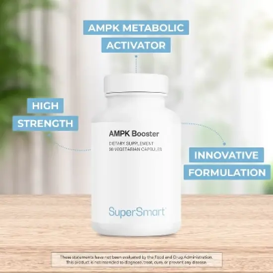 SuperSmart AMPK Booster - with Gynostemma Pentaphyllum, Berberine, Fisetin - AMPK Metabolic Activator | Non-GMO & Gluten Free - 90 Vegetarian Capsules image {2}