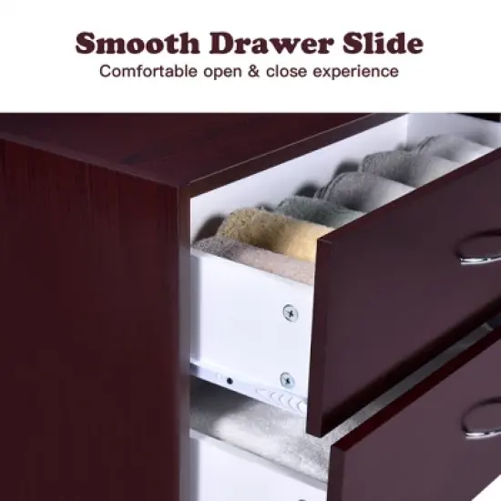 Costway 2 PCS 2-Drawer Dresser Horiztonal Organizer Wood End Table Nightstand image {7}