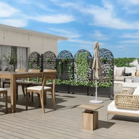 PexFix 72"x35"Iron Black Arch Planting Box Plant Climbing Frame Net image {3}