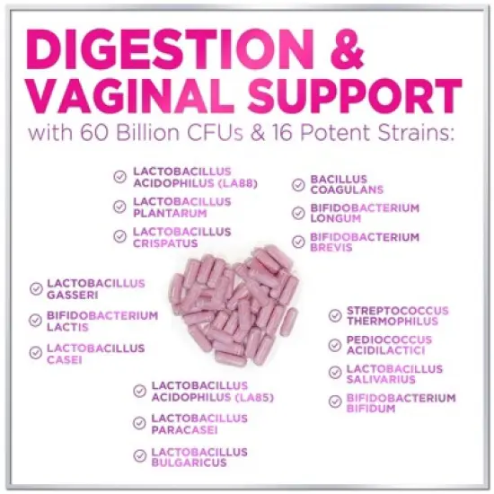 Probiotics For Women 60 Billion CFU - Women's Digestive & Vaginal Health - 60 Capsules;120 Capsules image {6}