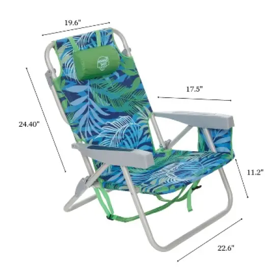 Banana Boat 2-Pack Lightweight Backpack 5-Position with Lay Flat Folding Beach Chair &ndash; with FREE Thermal Drink Sleeve for Cold Drinks image {11}