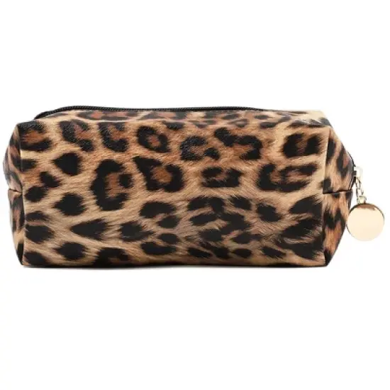 Glamlily 2-Pack Small Leopard Print Travel Cosmetic Makeup Bag, Jewelry Pouch Toiletry Organizer For Women image {5}
