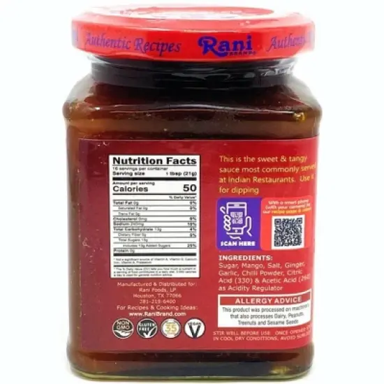 Hot Mango Chutney (Spicy Indian Preserve) - Rani Brand Authentic Indian Products image {1}