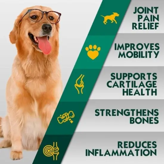 PetriMins Advanced Dogs Hip & Joint Supplement with Glucosamine & Chondroitin(Organic Turmeric, Egg Shell Membrane, Green Lipped Mussel)90 ct-Bacon image {3}