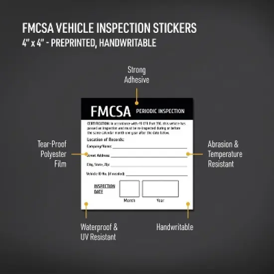 Avery FMCA Periodic Inspection Stickers, Waterproof, UV Resistant, Preprinted, Handwrite Only, 4" x 4", 20 Stickers image {1}