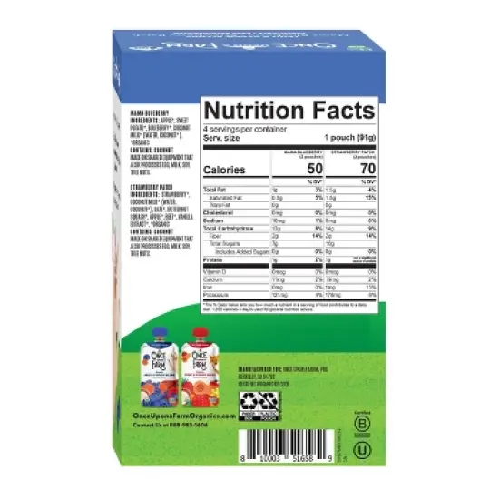 Once Upon a Farm Organic Berry Bundle Variety Pack Kids' Snacks - 4ct/3.2oz Pouches image {1}