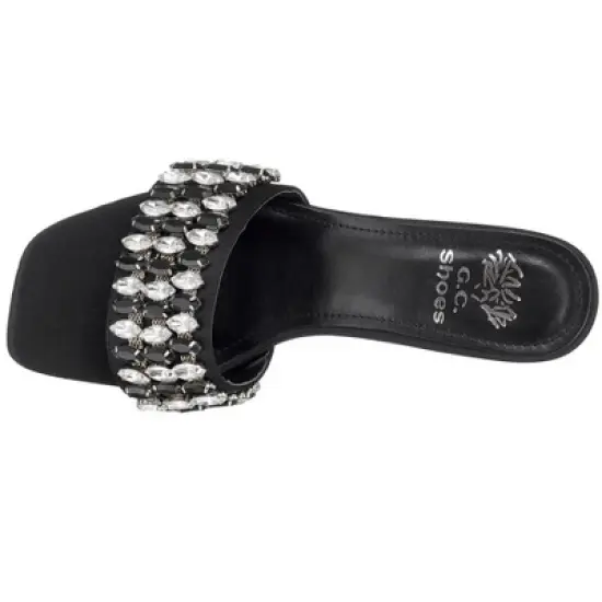 GC Shoes Drais Rhinestone Block Heel Sandals image {3}