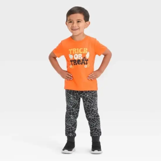 Toddler Boys' Halloween Fleece Jogger Pants Set - Cat & Jack&trade; Black image {2}