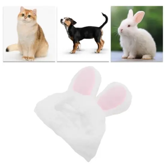 Unique Bargains Halloween Rabbit Pet Headwear White Pink 1 Pc image {4}