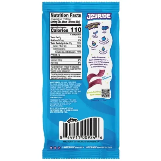 JOYRIDE Sour Blue Raspberry Strips - 1.7oz image {1}