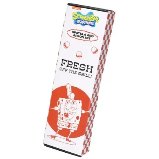 SpongeBob SquarePants Apron Grill Set | The Krusty Krab Apron And Spatula Set | Krabby Patty Metal Spatula Grilling Set Multicolored image {5}