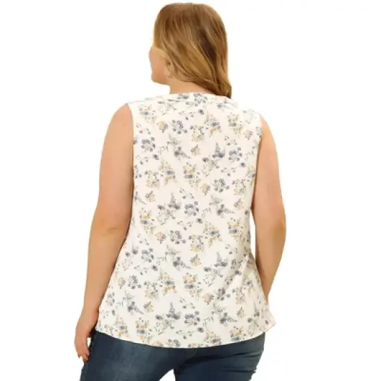 Agnes Orinda Women's Plus Size Spring Outfits Casual Floral Sleeveless Tank Tops image {3}