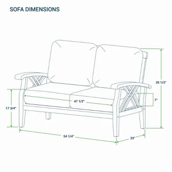 Cambridge Casual Carmel Teak Wood Patio Outdoor Loveseat with Tan Cushion image {8}