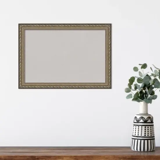 Amanti Art Parisian Silver Wood Framed Corkboard, Grey Cork image {4}