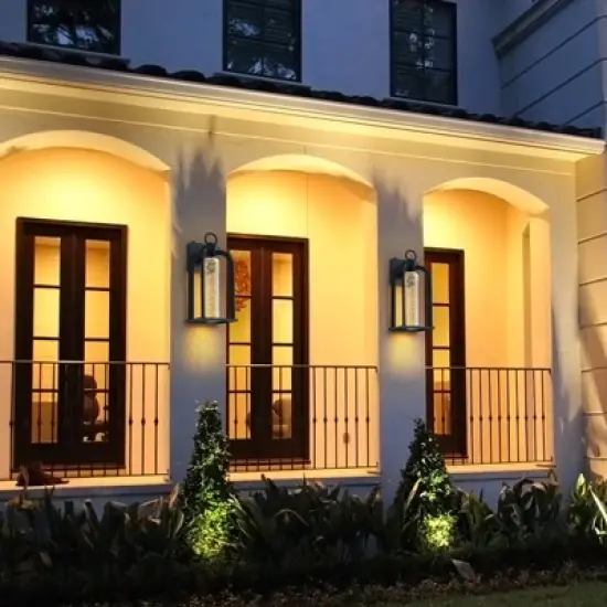 LLHZSY Modern Outdoor Wall Light Fixture Black LED Downlight 14 1/5" for Exterior House Porch Yard Patio image {4}