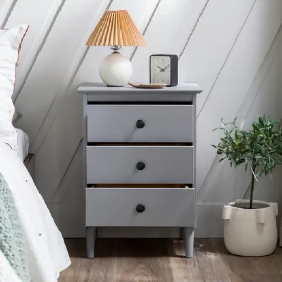 Stiva Classic Mid-Century Modern 3 Drawer Nightstand - Saracina Home image {6}