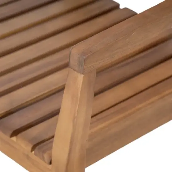 Christopher Knight Home Raeburn Outdoor Rustic Acacia Wood Slatted Design Accent Rocking Chair (Set of 2) image {6}