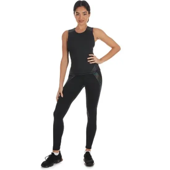 Memoi Reflective Rainbow Smoothing Stretch Athletic Tank Top image {1}