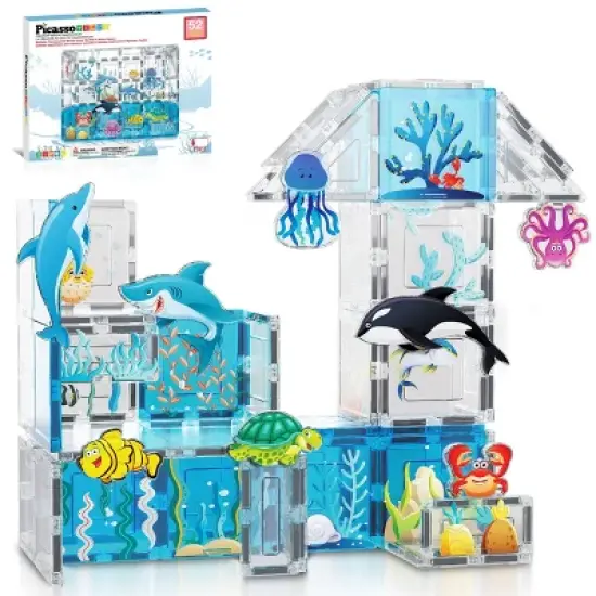 PICASSO-TILES Magnetic Tiles for Kids, Construction STEM Building Blocks Educational Toy image {17}