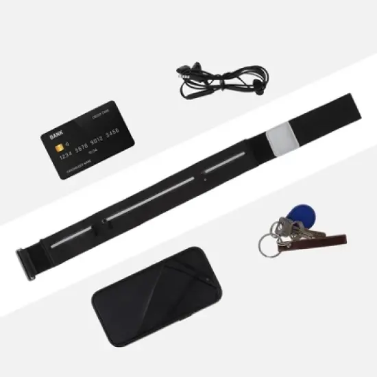 Unique Bargains Waist Pack Bag for Running Large Black 1 Pc image {2}