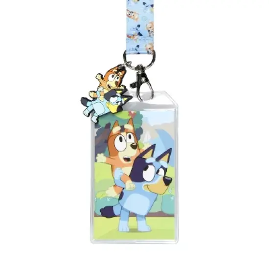 Bluey Lanyard Badge Holder Character Design Strap Card and 2" Rubber Pendant image {1}