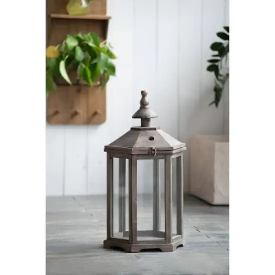 A&B Home 2pc Graca Polygon Temple Outdoor Garden Lanterns - Natural image {5}
