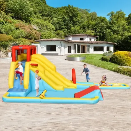 Costway 7 in 1 Inflatable Dual Slide Water Park Climbing Bouncer image {3}