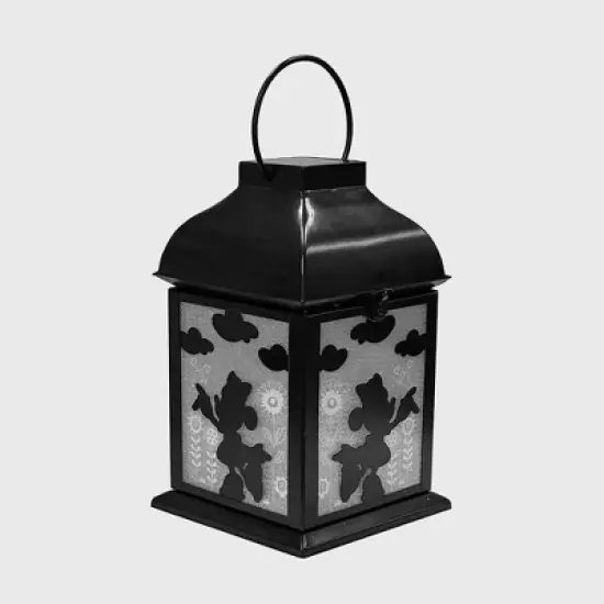 Disney 8.3" Minnie Mouse Solar Metal Outdoor Lantern Black image {1}