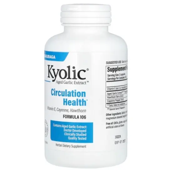 Kyolic Aged Garlic Extract, Circulation Health, Formula 106, 200 Capsules image {2}