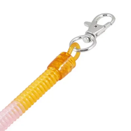 Unique Bargains Spring Coil Keyring Keychain Strap Rope with Lobster Hook Red Pink Orange 4.3" x 0.4" (Not Stretched) 1 Pc image {5}