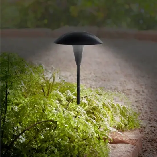 John Timberland Grant 18" High Black LED Mushroom Path Lights Set of 2 image {2}